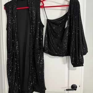 Premier Amour Shimmering Black Sequin Fabric